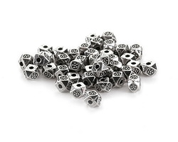 Antique Silver (plated) Geometric Spacer Bead 3x3.8mm