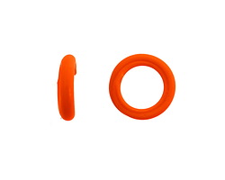 African Recycled Glass Matte Tangerine Dogon Mini Ring 10-14mm