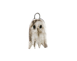 Gaea Ceramic White on Chocolate Tall Ghost Charm 11-12x20-21mm