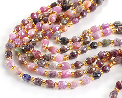 Ruby Microfaceted Rice 6x4mm