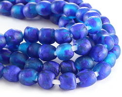 African Recycled Glass Mykonos Tumbled Round 10-12mm