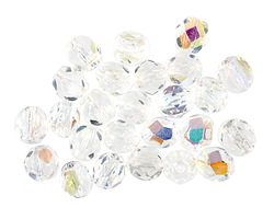Czech Glass Crystal AB Fire Polished Round 6mm