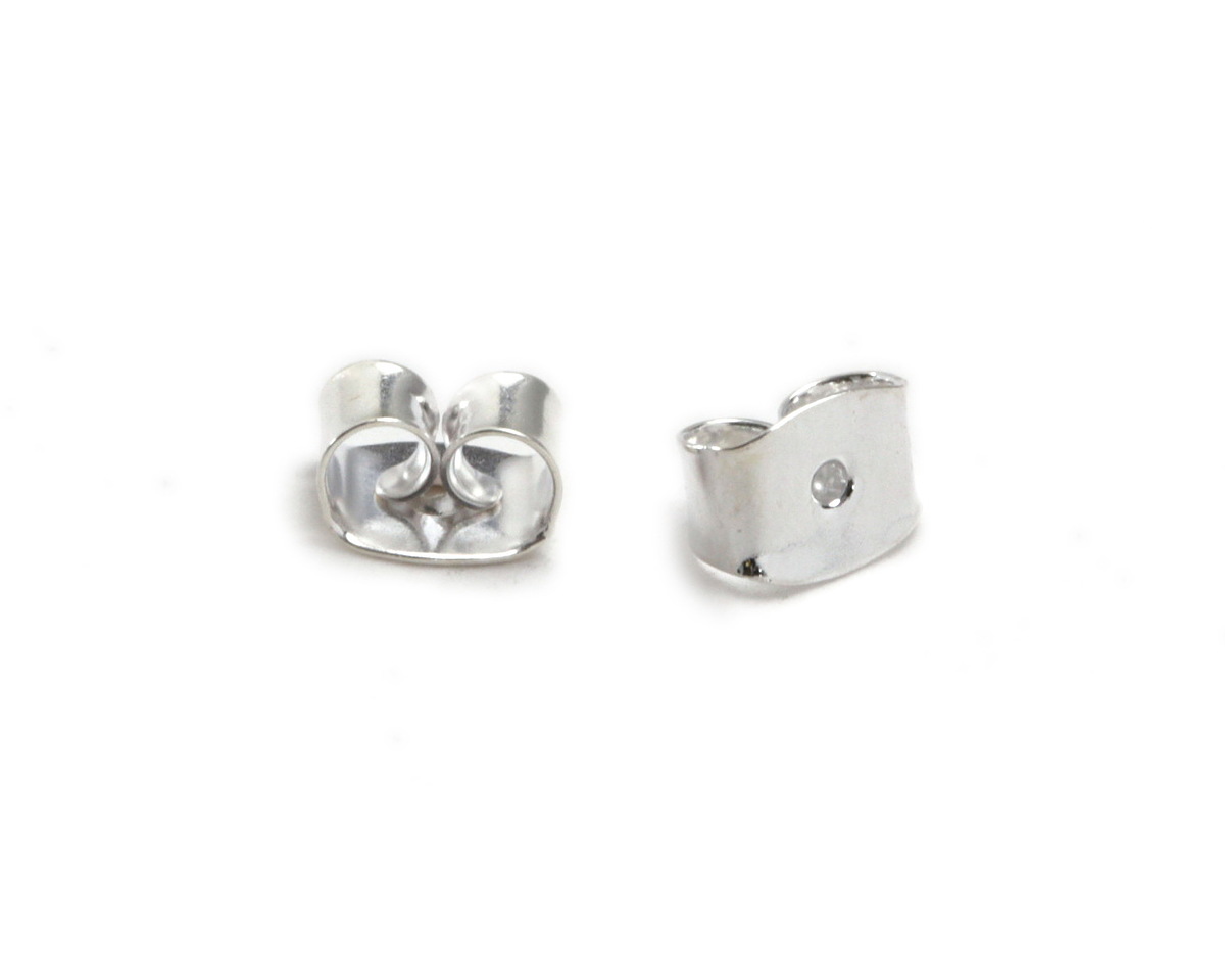 thumbnail image 2 of 8x Solid 925 Sterling Silver Earring Backs / Clutches - 6.3x7mm #33532 2 of 2
