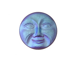 Czech Glass Matte Amethyst AB Moon Face Button 32mm