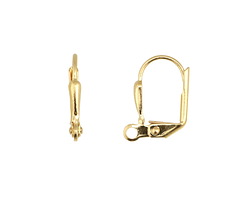 Gold (plated) Leverback Petal Earring w/ Open Loop 11x14mm
