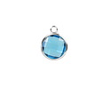 Capri Crystal Round Drop in Silver Finish Bezel 12.8x16.5mm