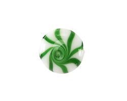 Spearmint Candy Lampwork Glass Focal Bead 15-16mm