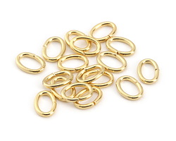 Gold (plated) Oval Jump Ring 7x5mm, 18 gauge
