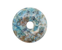 Larimar Blue Crazy Lace Agate Donut 40mm