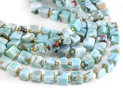 Larimar Irregular Cube 6-8mm