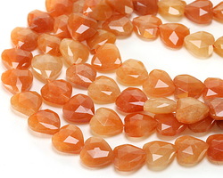 Red Aventurine Microfaceted Heart 13-14mm