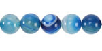 Aqua Blue Line Agate Round 10mm