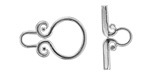 Stainless Steel Scrolling Toggle Clasp 15x23mm, 22mm Bar