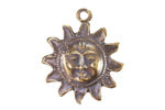 Mykonos Antique Brass (plated) Sun Face Focal 25x29mm