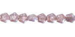 Czech Glass Pink Opal w/ Silver Flecks Star 6mm