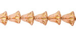 Czech Glass Rosaline w/ Gold Wash Tulip 9mm
