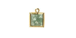 Green Strawberry Quartz w/ Gold Finish Faceted Square Focal 10x13mm