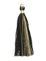 Jet w/ Metallic Gold & Jump Ring Thread Tassel 55mm