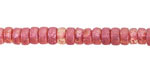 Czech Glass Textured Crystal w/ Metallic Pink Wash Heishi 3x6mm