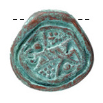 Mykonos Metalized Ceramic Copper Patina Large Carved Focal 40mm