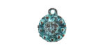 Mykonos Copper (plated) Patina Beaded Coin Focal 13.5x16mm