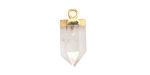 Rock Crystal Quartz Point w/ Gold Finish 8x16mm