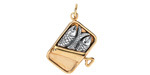 Nina Designs Sterling Silver & Bronze Sardine Can Charm 18x25mm