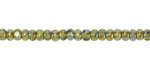 Czech Glass Aqua Green w/ Antique Gold Trica Beads 3x4mm
