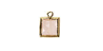 Rose Quartz (A) w/ Gold Finish Faceted Square Focal 10x13mm