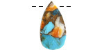 Spiny Oyster Turquoise Mosaic Flat Teardrop 10-13x21-24mm