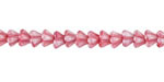 Czech Glass Strawberries & Cream w/ Metallic Pink Bellflower 5x6mm