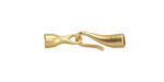 Satin Hamilton Gold (plated) Simple Hook & Eye Glue In 3mm Cord End Clasp 30x5mm