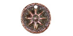 Mykonos Antique Copper (plated) Sun Coin Focal 22mm