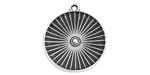 Antique Silver (plated) Round Radiant Focal 20x23mm