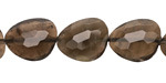 Smoky Quartz Microfaceted Puff Pear 13x16mm