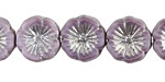 Czech Glass Thistle w/ Silver Finish Hibiscus Coin 14mm