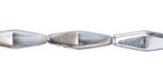 Czech Glass White Opal w/ Silver Rhombus 20x8mm