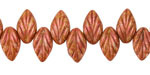 Czech Glass Bisque Picasso w/ Copper Wash Leaf Drop 7x12mm