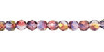 Czech Glass Crystal w/ Metallic Lilac Sunset Luster Fire Polished Round 6mm