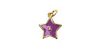 18k Gold (plated) Glitter Orchid Enamel Star Focal 11.5x13mm