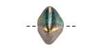 Mykonos Ceramic Iridescent Gold Patina Octahedron Bead 13x15mm