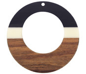 Walnut Wood & Vogue Resin Gypsy Hoop Focal 49mm