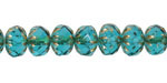 Czech Glass Capri w/ Gold Cruller 7x9mm