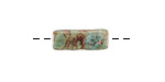 Mykonos Ceramic Iridescent Copper Patina Long Square Tube 17x6mm