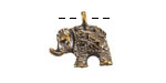 Mykonos Antique Brass (plated) Decorative Elephant Focal 19x17mm