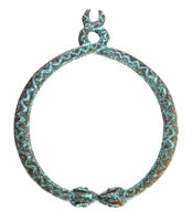 Mykonos Copper (plated) Patina Serpent Ring Focal 50x58mm
