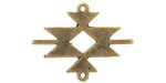 Mykonos Antique Brass (plated) Aztec Pattern Focal Link 25x30mm