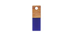 Walnut Wood & Indigo Resin Rectangle Focal 6x17mm