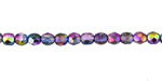 Czech Glass Purple Galaxy Fire Polished Round 4mm