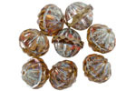 Czech Glass Black Diamond Picasso Melon UFO 12x13mm